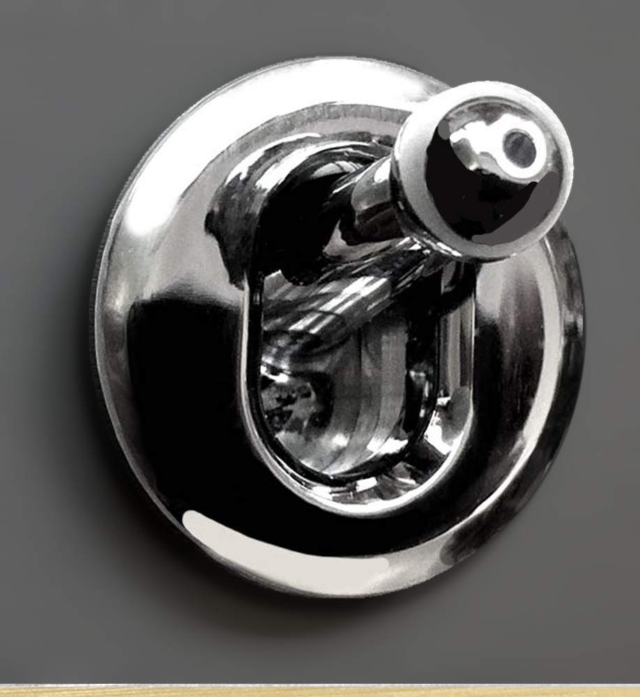 CAMBRIDGE push-button insert with toggle lever. Chrome.